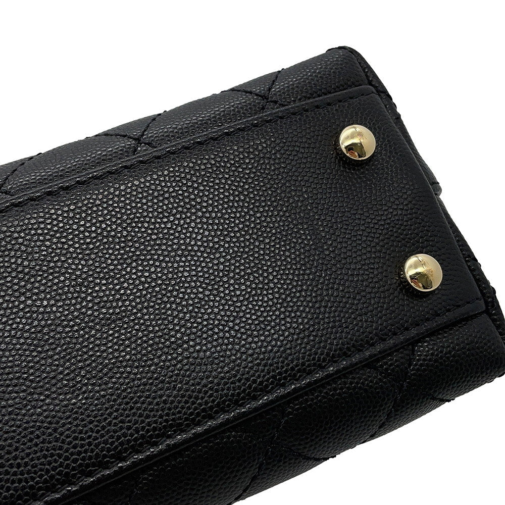 CHANEL Coco Handle 2WAYHandbag BlackA92990 Caviar Leather Size XS