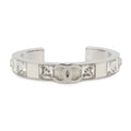 CHANEL CC Logo Bracelet Size S White/SilverABE820-B19204-NACVH Metal strass