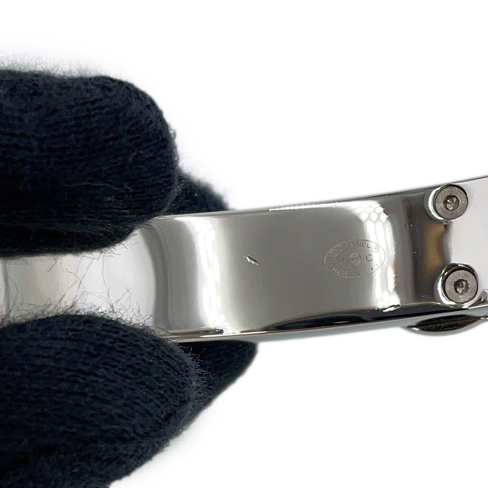 CHANEL CC Logo Bracelet Size S White/SilverABE820-B19204-NACVH Metal strass