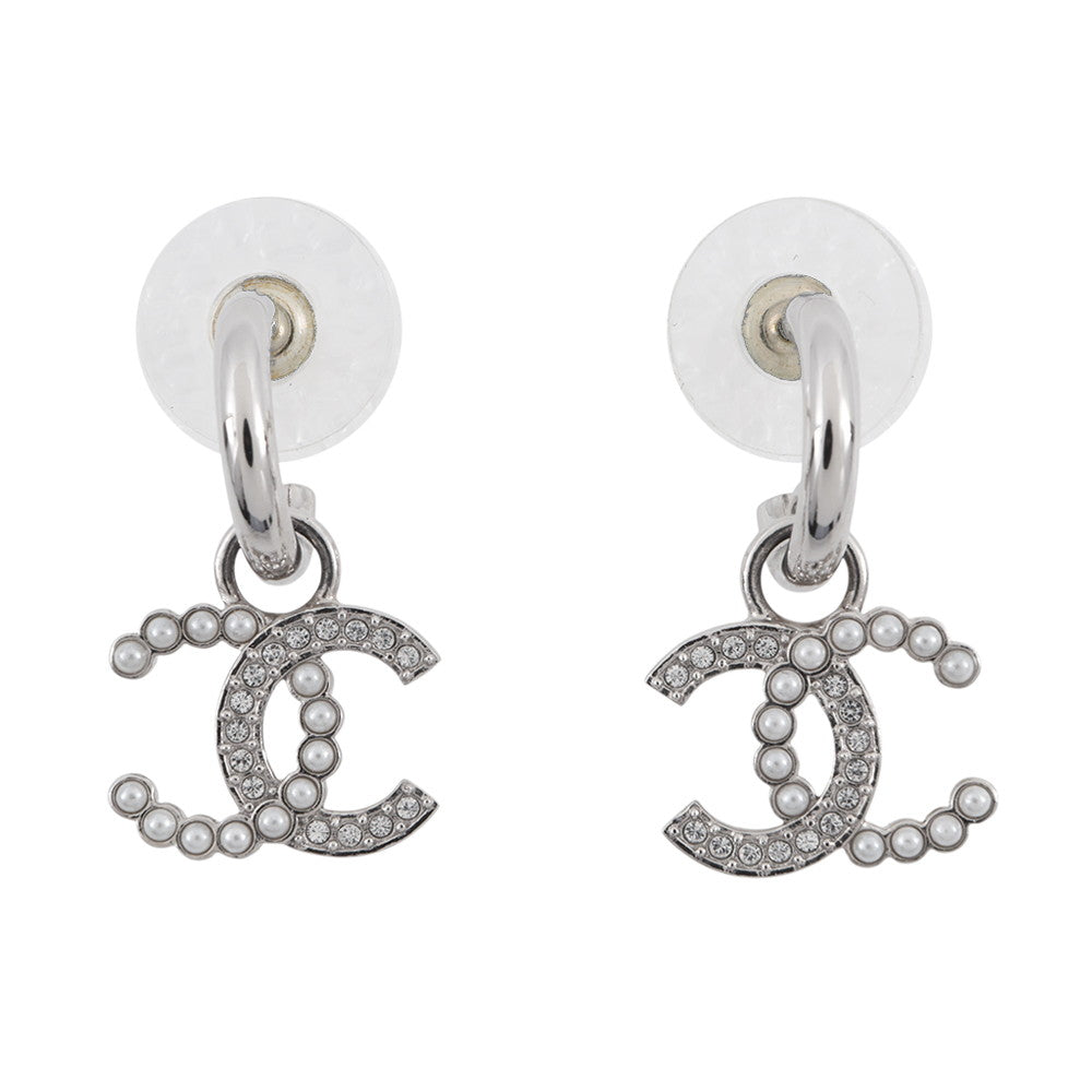 CHANEL CC Logo EarringsABD477-B16782-NY391 Gold Plated Rhinestone Faux Pearl