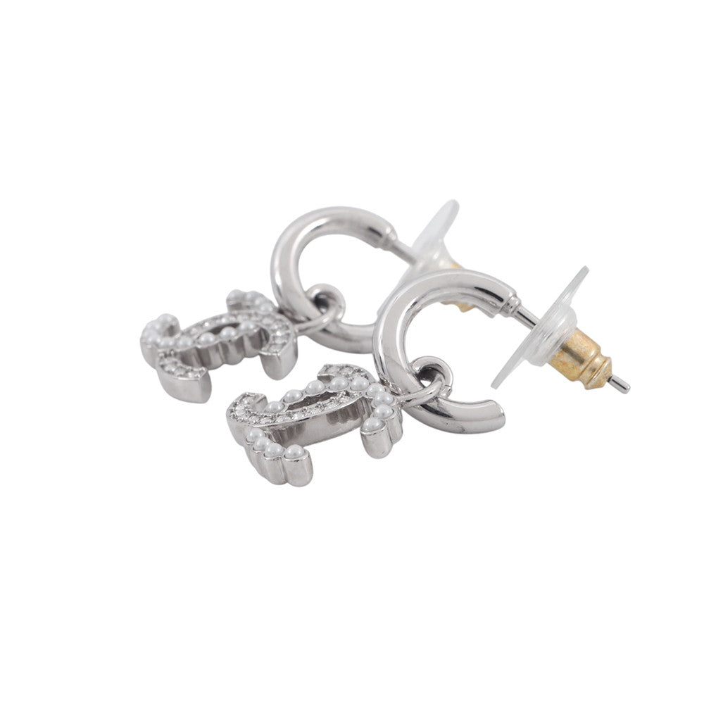 CHANEL CC Logo EarringsABD477-B16782-NY391 Gold Plated Rhinestone Faux Pearl