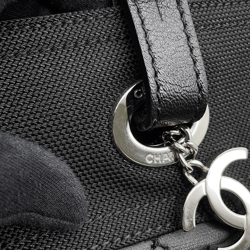 CHANEL Paris-Biarritz Tote BlackA34208 Leather Canvas Size PM