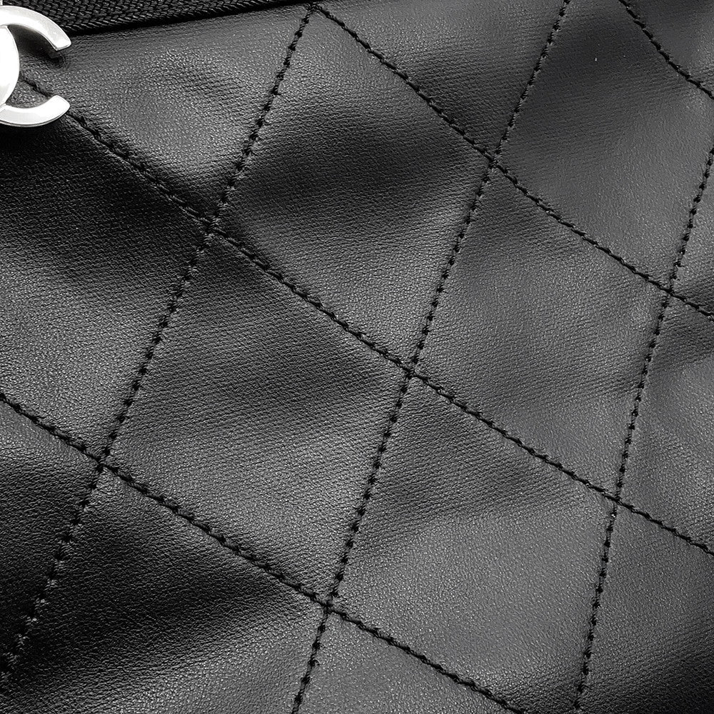CHANEL Paris-Biarritz Tote BlackA34208 Leather Canvas Size PM