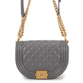 CHANEL Boy Chanel ChainShoulder Bag GrayAS3350 Caviar Leather Size Small