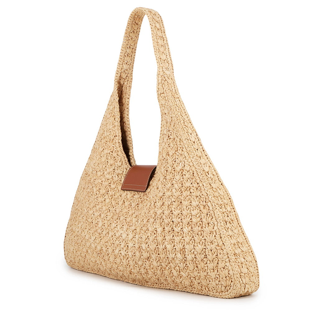 CELINE Cabas Triomphe Triangle Basket Bag Brown119772GP4.02NT Raffia Leather