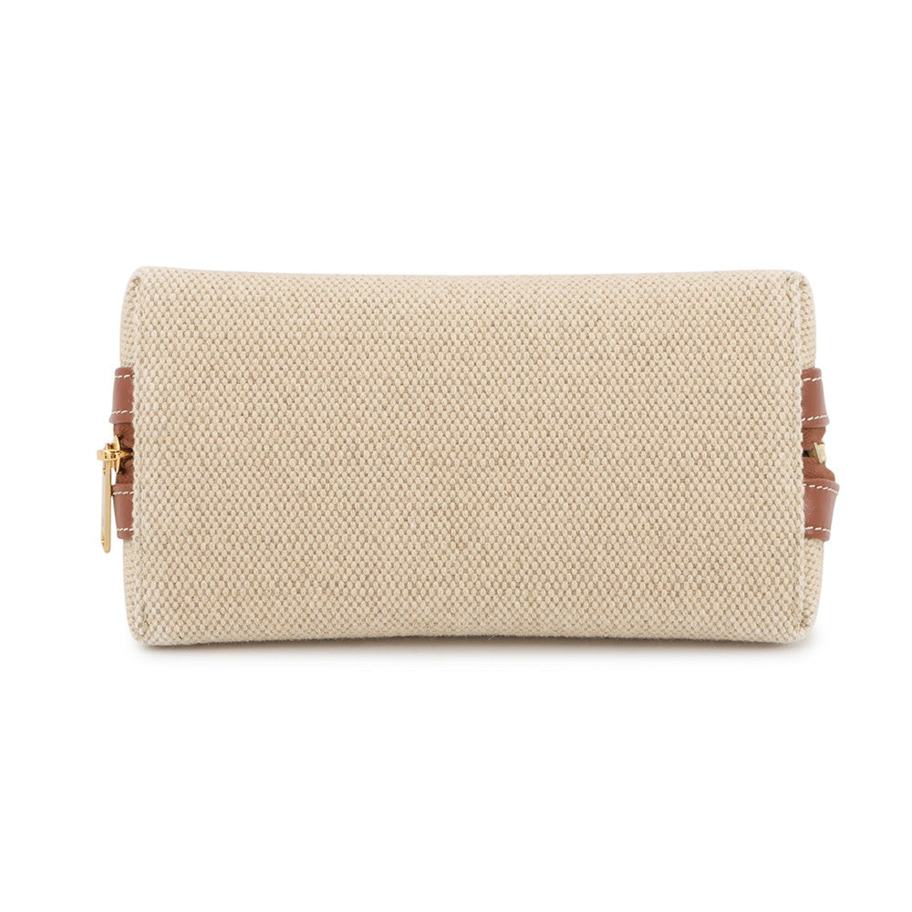CELINE Triomphe Pouch Natural/Tan Canvas Leather