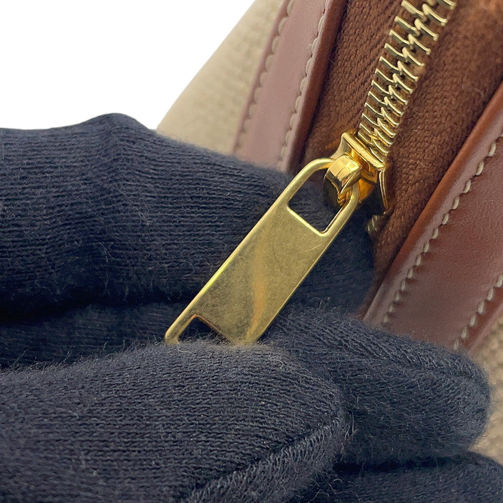 CELINE Triomphe Pouch Natural/Tan Canvas Leather