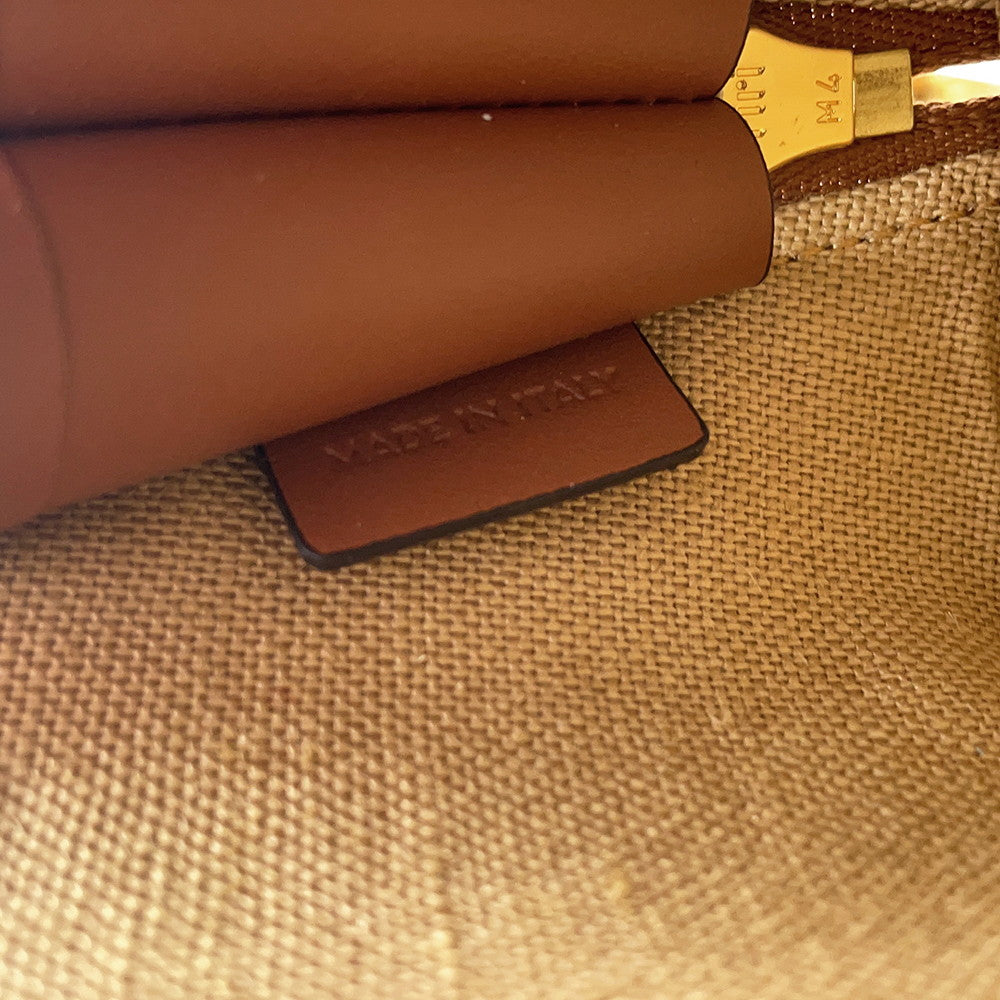 CELINE Triomphe Pouch Natural/Tan Canvas Leather