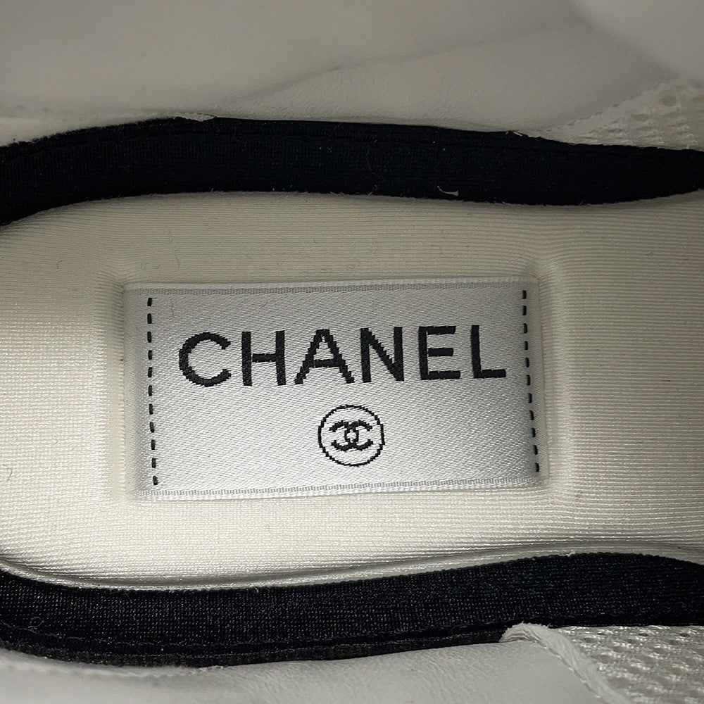 CHANEL CC Logo Sneakers Light Gray/Black/WhiteG45208 suede Size 37