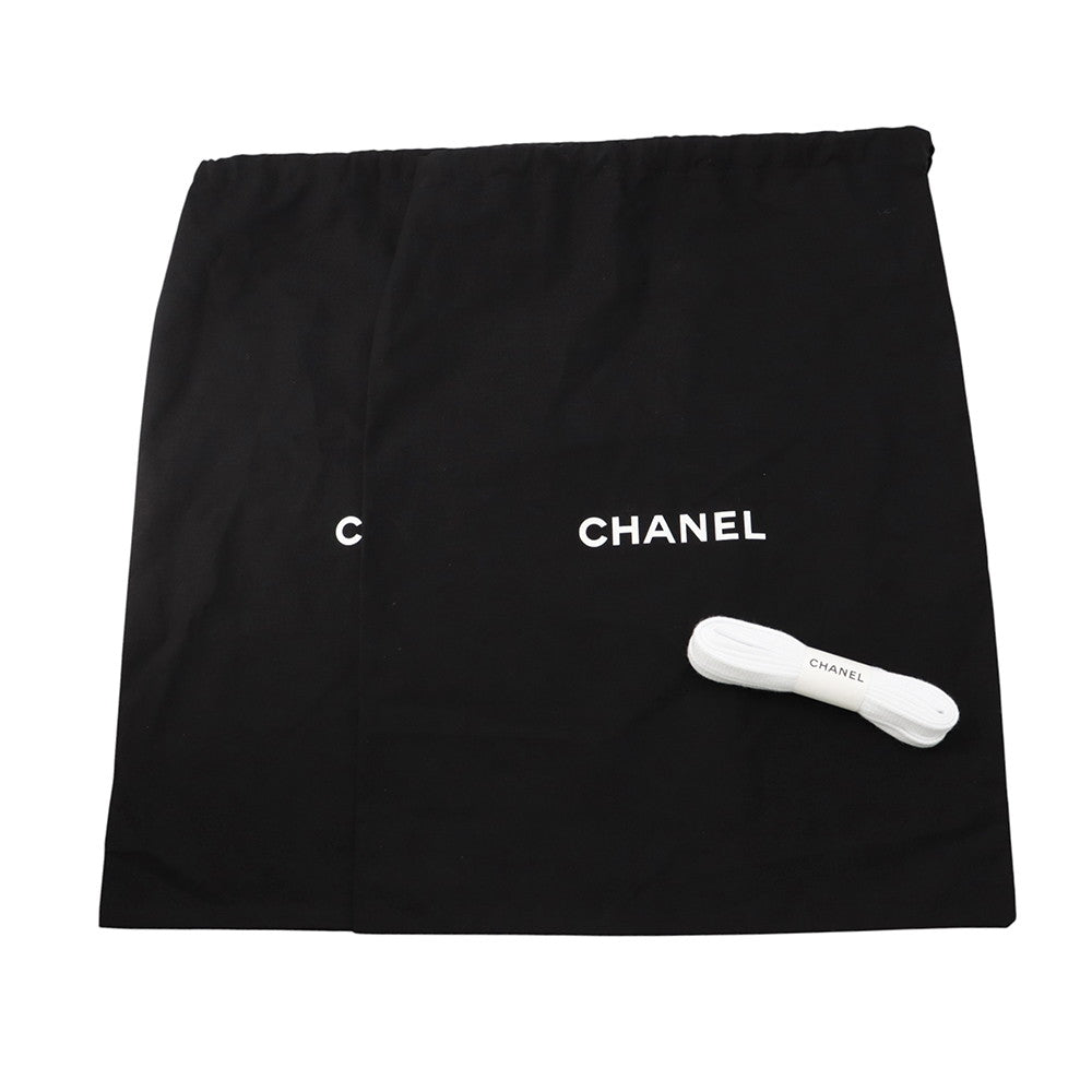 CHANEL CC Logo Sneakers Light Gray/Black/WhiteG45208 suede Size 37