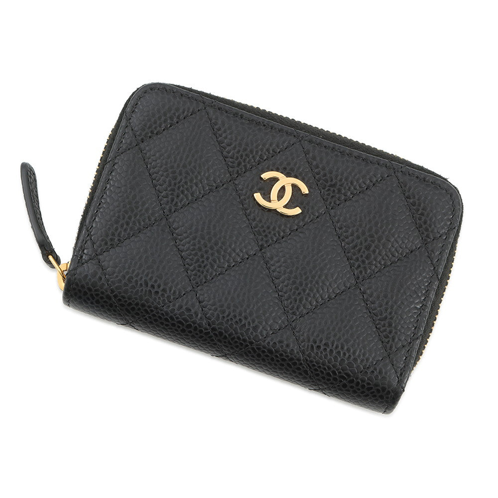 CHANEL Matelassé Classic Zip Coin Purse BlackAP0216-Y01864-C3906 Caviar Leather