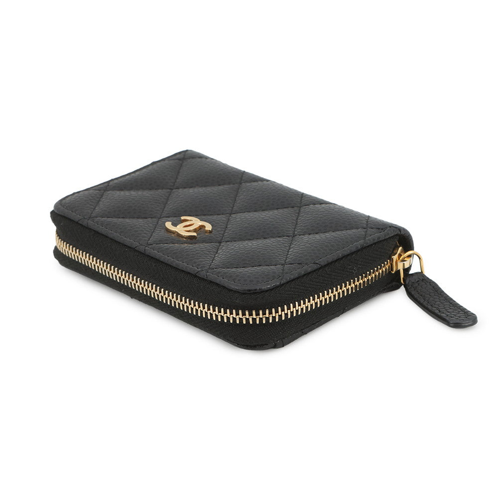 CHANEL Matelassé Classic Zip Coin Purse BlackAP0216-Y01864-C3906 Caviar Leather