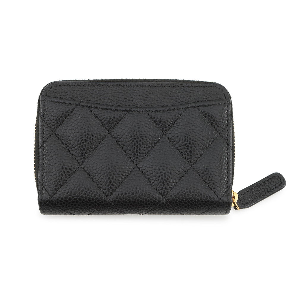 CHANEL Matelassé Classic Zip Coin Purse BlackAP0216-Y01864-C3906 Caviar Leather