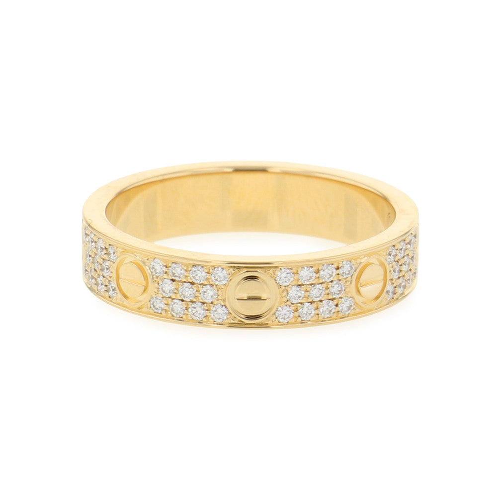 CARTIER Love Ring Small Model Pave Size 50/#10 SmallB4083350/B4083300 18K Yellow Gold