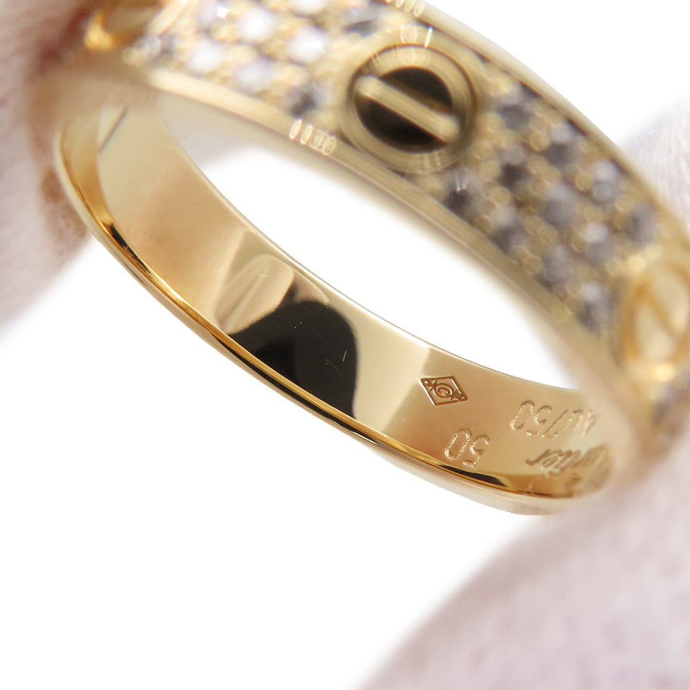 CARTIER Love Ring Small Model Pave Size 50/#10 SmallB4083350/B4083300 18K Yellow Gold