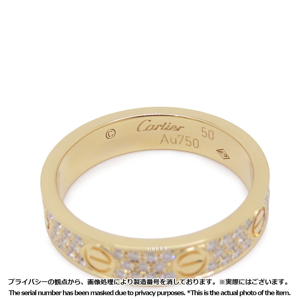 CARTIER Love Ring Small Model Pave Size 50/#10 SmallB4083350/B4083300 18K Yellow Gold