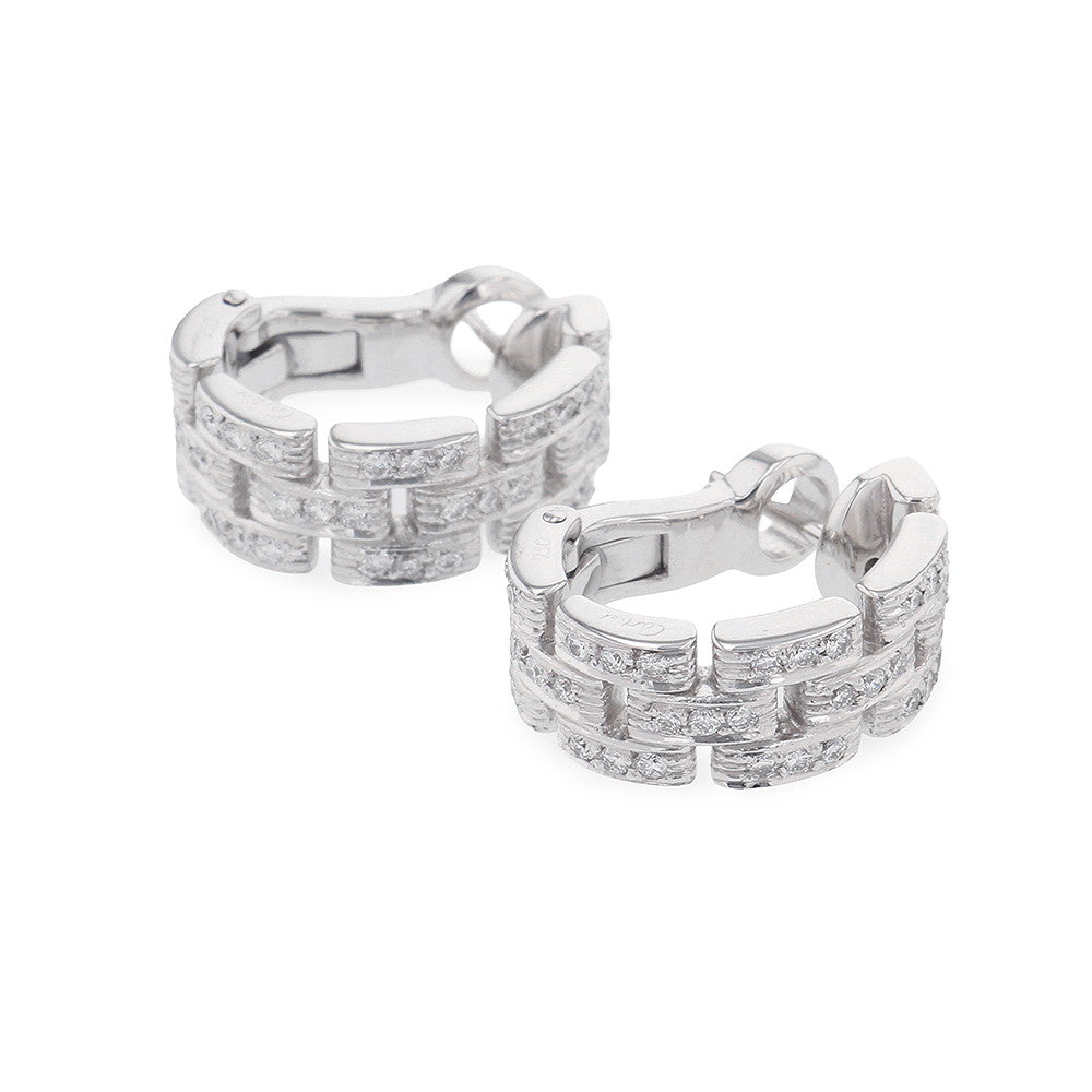 CARTIER Maillon PANTHERE Earring PaveB8032600 18K White Gold