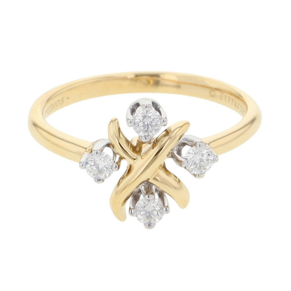 TIFFANY&Co. Jean Schlumberger Diamond Ring Size ♯12 K18YG Pt950