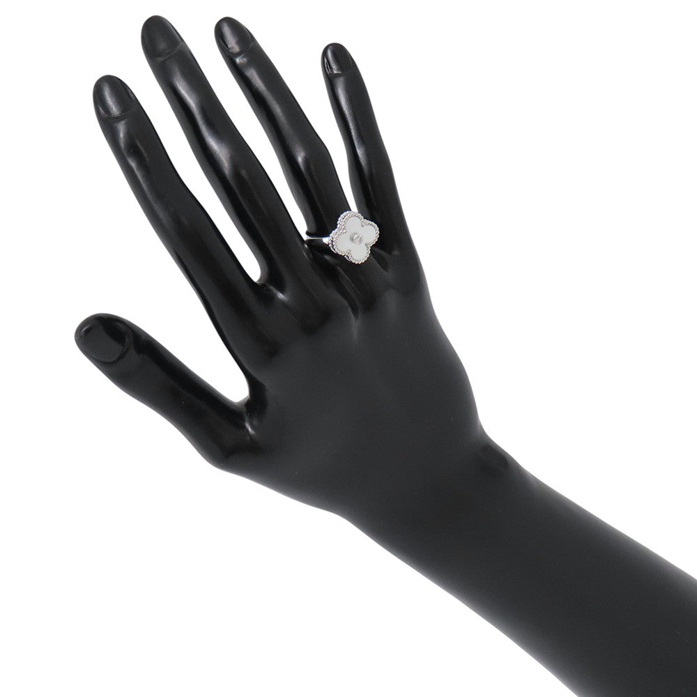 Van Cleef & Arpels Vintage Alhambra Ring Size 51/#11VCARF48951/VCARF48900 18K White Gold