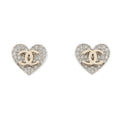 CHANEL CC Logo Heart EarringsABH084-B23473-U7518 Metal Rhinestone