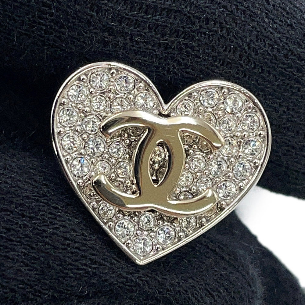 CHANEL CC Logo Heart EarringsABH084-B23473-U7518 Metal Rhinestone