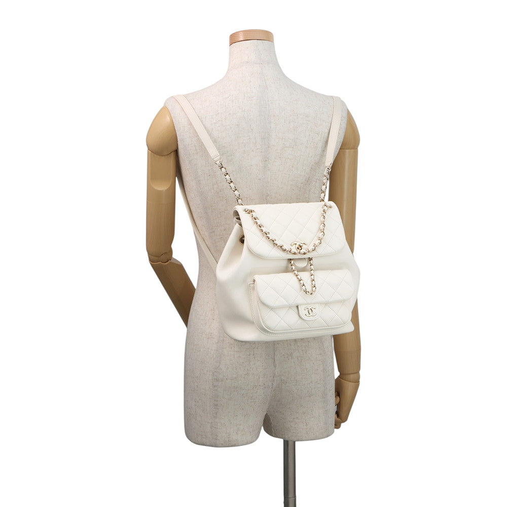 CHANEL Matelasse SmallBackpack WhiteAS2908 Lambskin