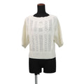 CHANEL Coco Beach Short-Sleeve Knit Size 36 WhiteP76924 Cotton100%