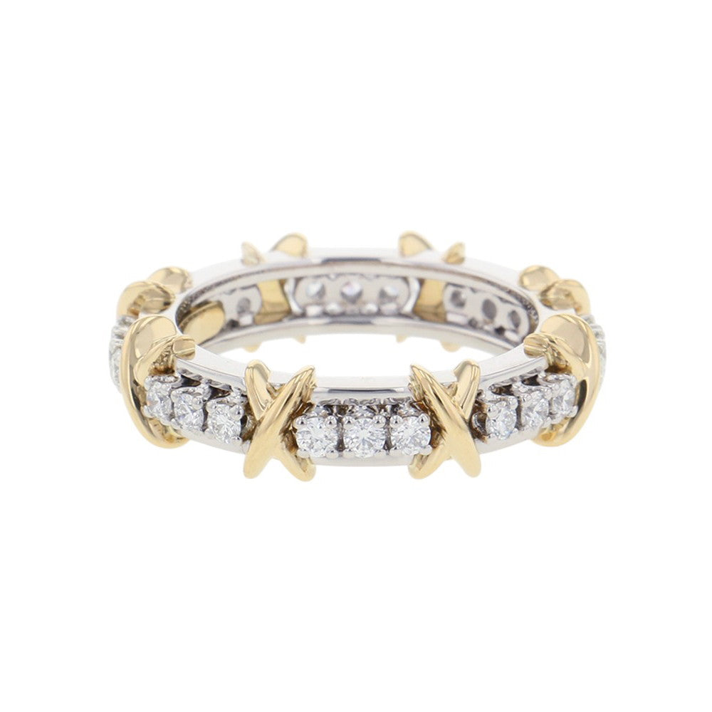 TIFFANY&Co. Jean Schlumberger Narrow Ring Size Approximately 1174037984 Pt950 K18YG