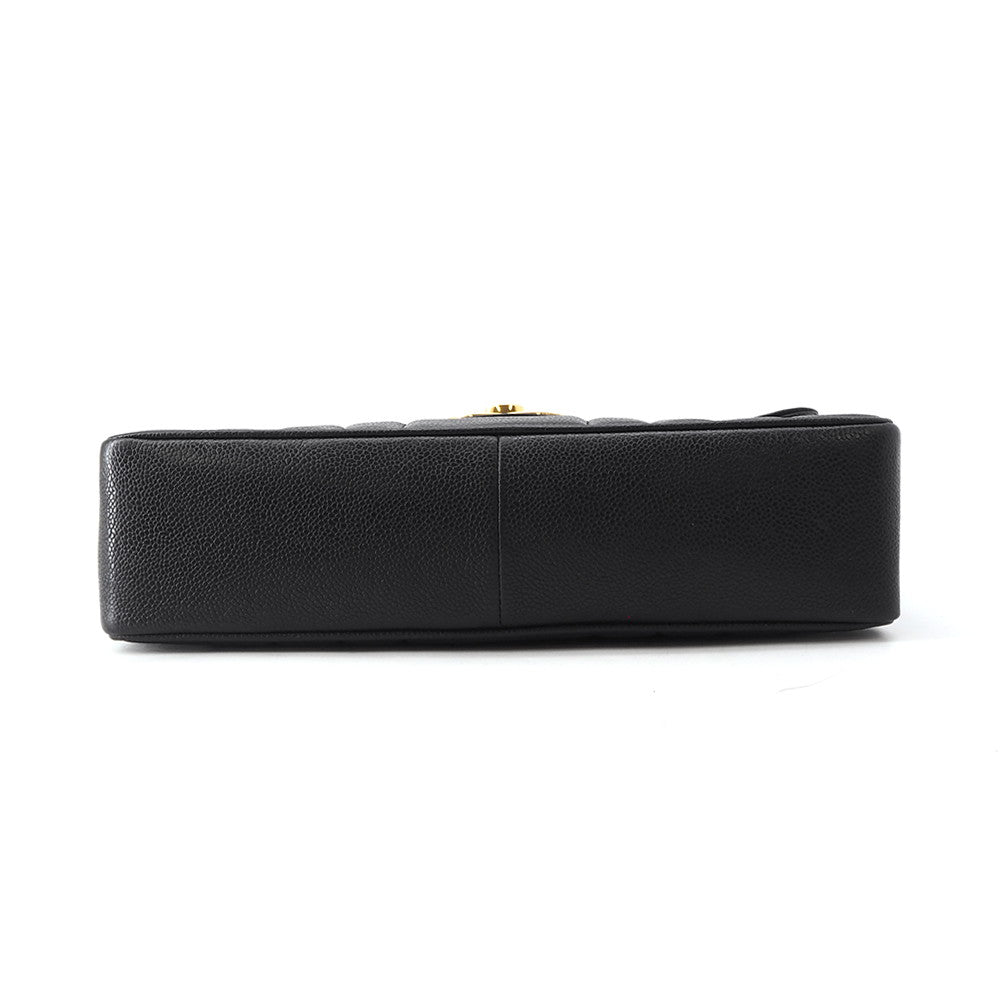 CHANEL Mademoiselle Chain Shoulder Bag Black Caviar Leather