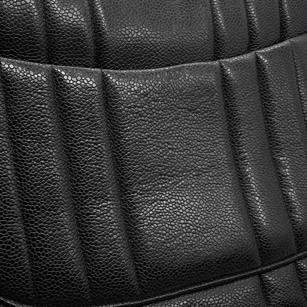 CHANEL Mademoiselle Chain Shoulder Bag Black Caviar Leather