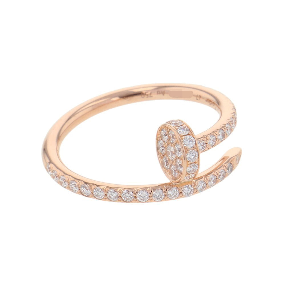 CARTIER Juste Un Clou Semi-Pavé Ring Size 47/#7 SmallB4231447/B4231400 18K Pink Gold