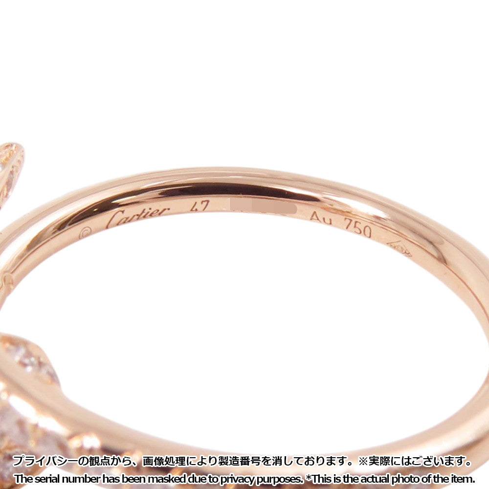 CARTIER Juste Un Clou Semi-Pavé Ring Size 47/#7 SmallB4231447/B4231400 18K Pink Gold