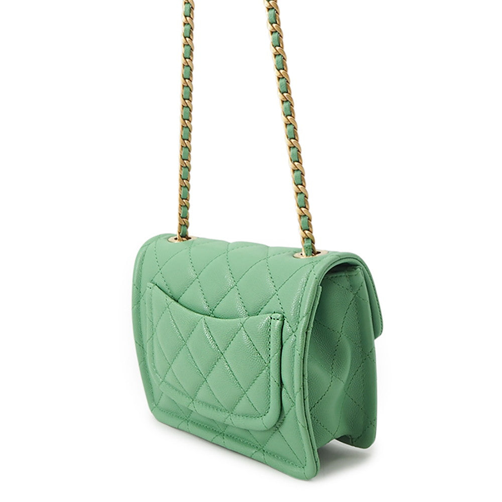 CHANEL Matelasse ChainShoulder Bag GreenAS2356 Caviar Leather