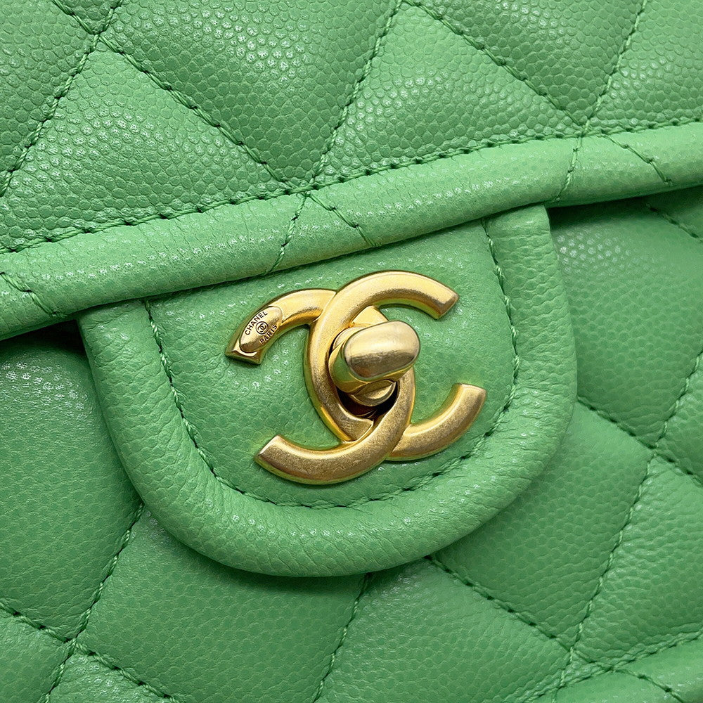 CHANEL Matelasse ChainShoulder Bag GreenAS2356 Caviar Leather