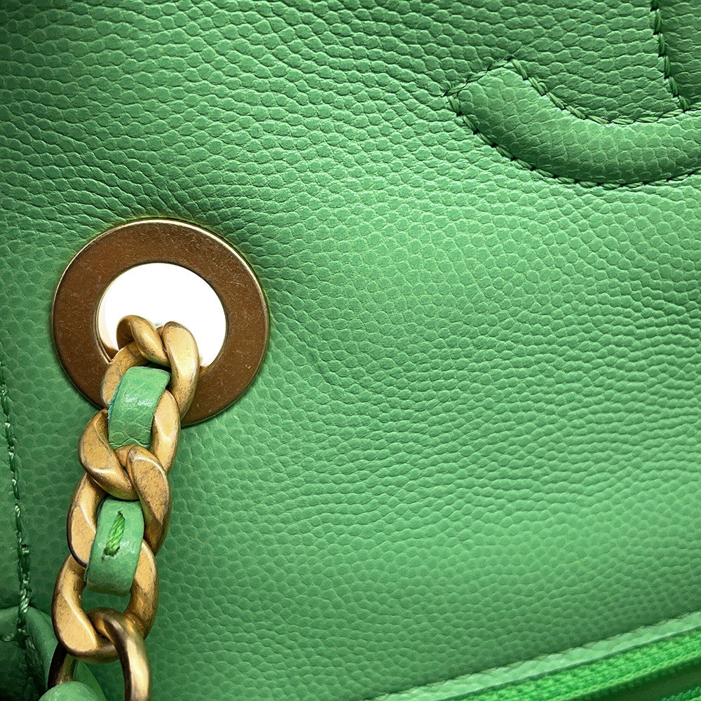 CHANEL Matelasse ChainShoulder Bag GreenAS2356 Caviar Leather