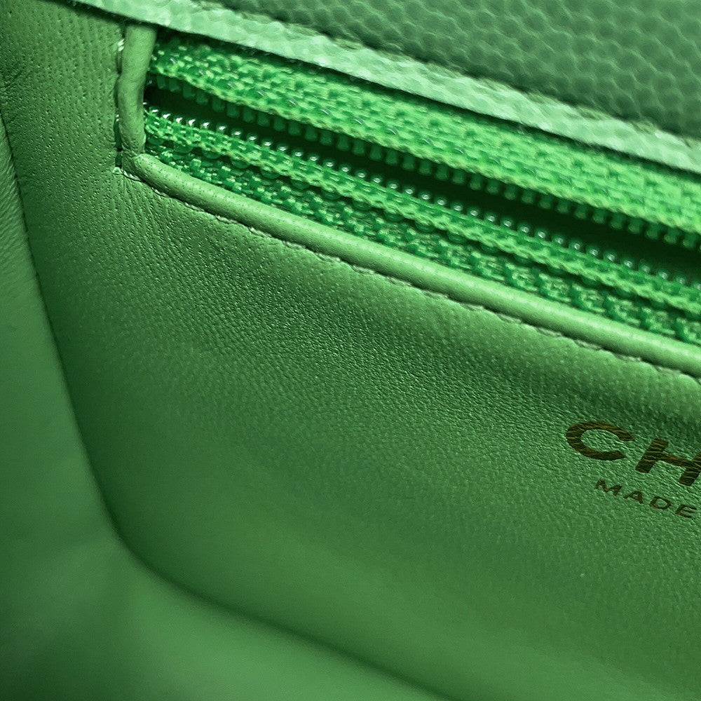 CHANEL Matelasse ChainShoulder Bag GreenAS2356 Caviar Leather