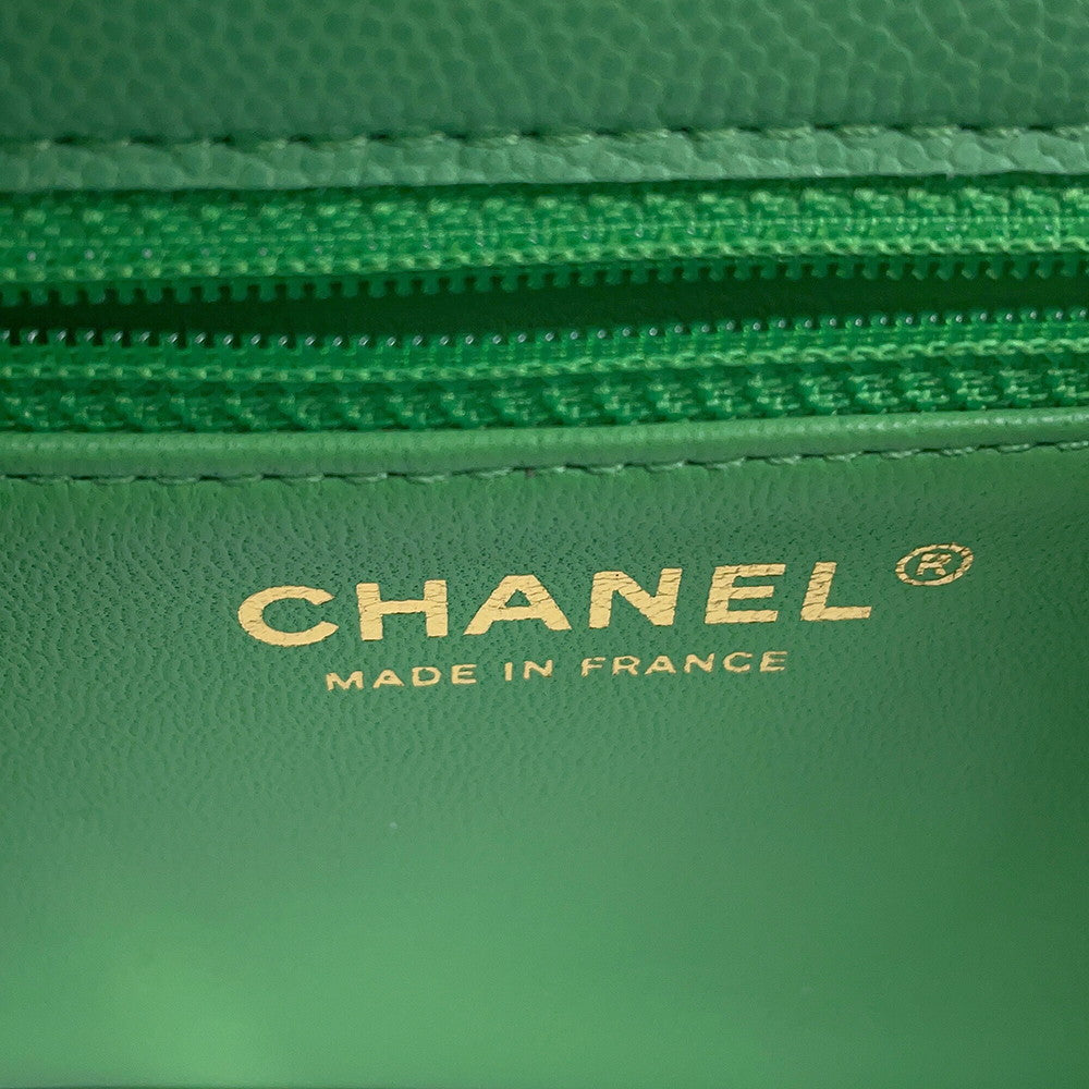 CHANEL Matelasse ChainShoulder Bag GreenAS2356 Caviar Leather