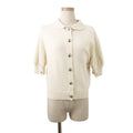 CHANEL CC Logo Button Knit Short Sleeve Size 34 IvoryP65575-K61301-N9739 Cashmere100%