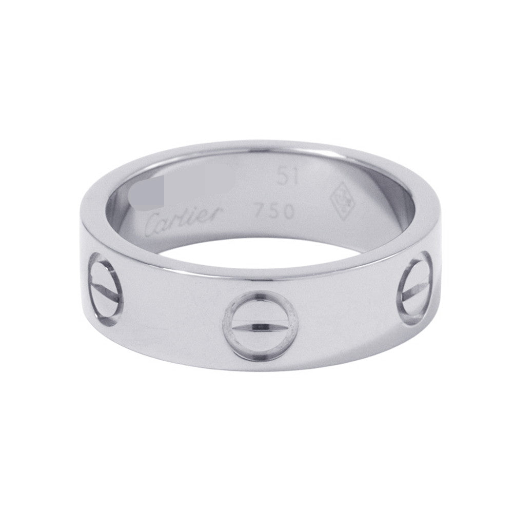 CARTIER LOVE Ring Classic Model Size 51/#11 ClassicB4084751/B4084700 18K White Gold