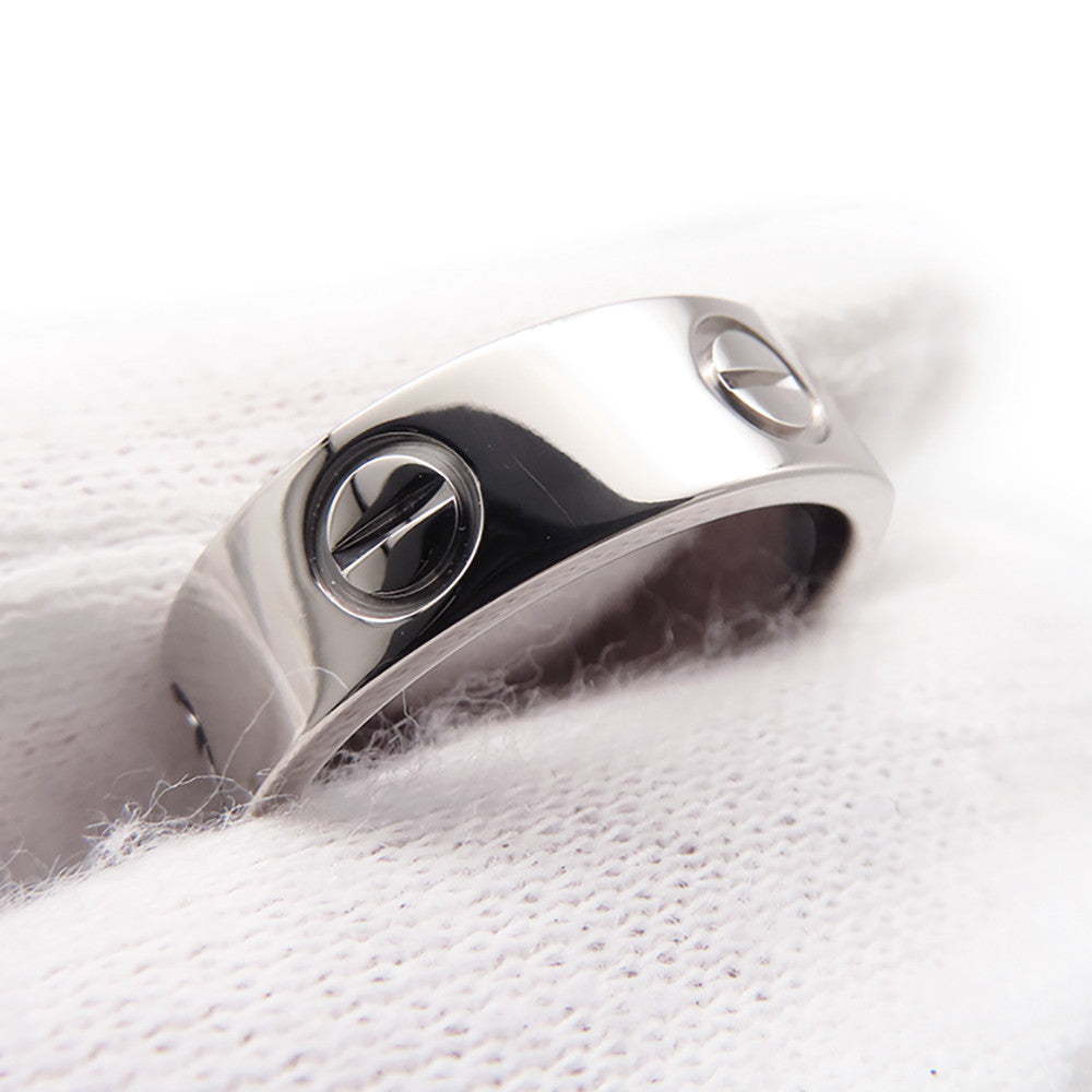 CARTIER LOVE Ring Classic Model Size 51/#11 ClassicB4084751/B4084700 18K White Gold