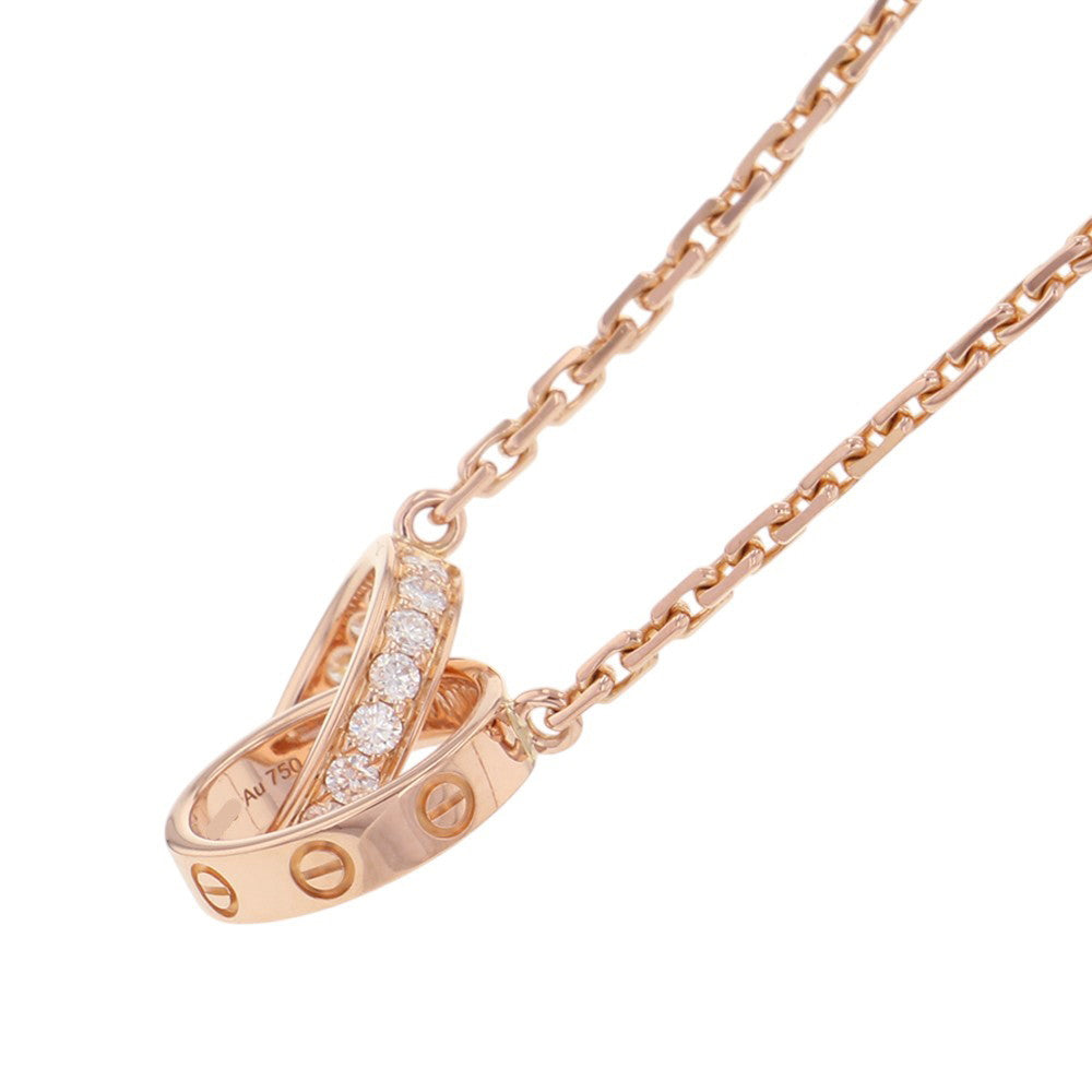 CARTIER Baby Love Semi-Pave NecklaceB7013900 18K Pink Gold