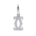 CARTIER 2C Diamond Bag Charm 18K White Gold