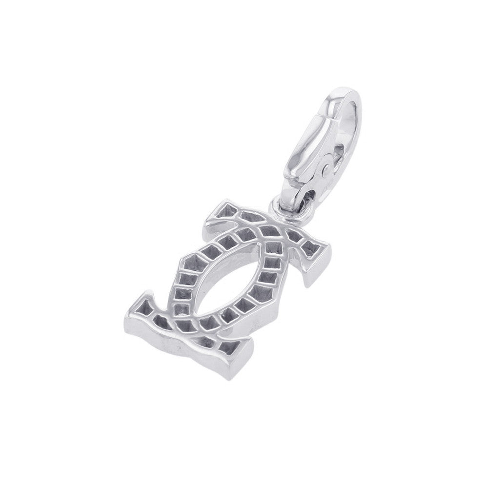 CARTIER 2C Diamond Bag Charm 18K White Gold