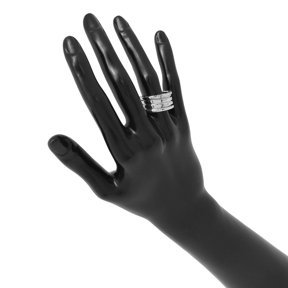BVLGARI B-zero1 Ring 4 bands Size 58/#18 18K White Gold