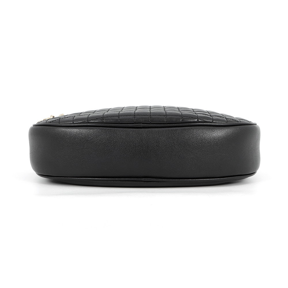 CELINE Quilted Camera Bag Black188353 Leather Size Medium