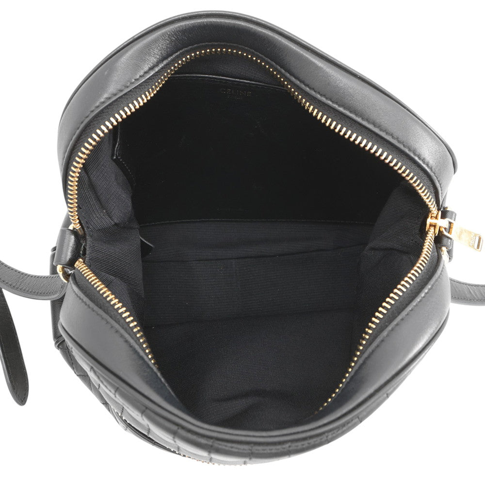 CELINE Quilted Camera Bag Black188353 Leather Size Medium
