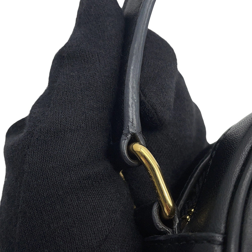 CELINE Quilted Camera Bag Black188353 Leather Size Medium