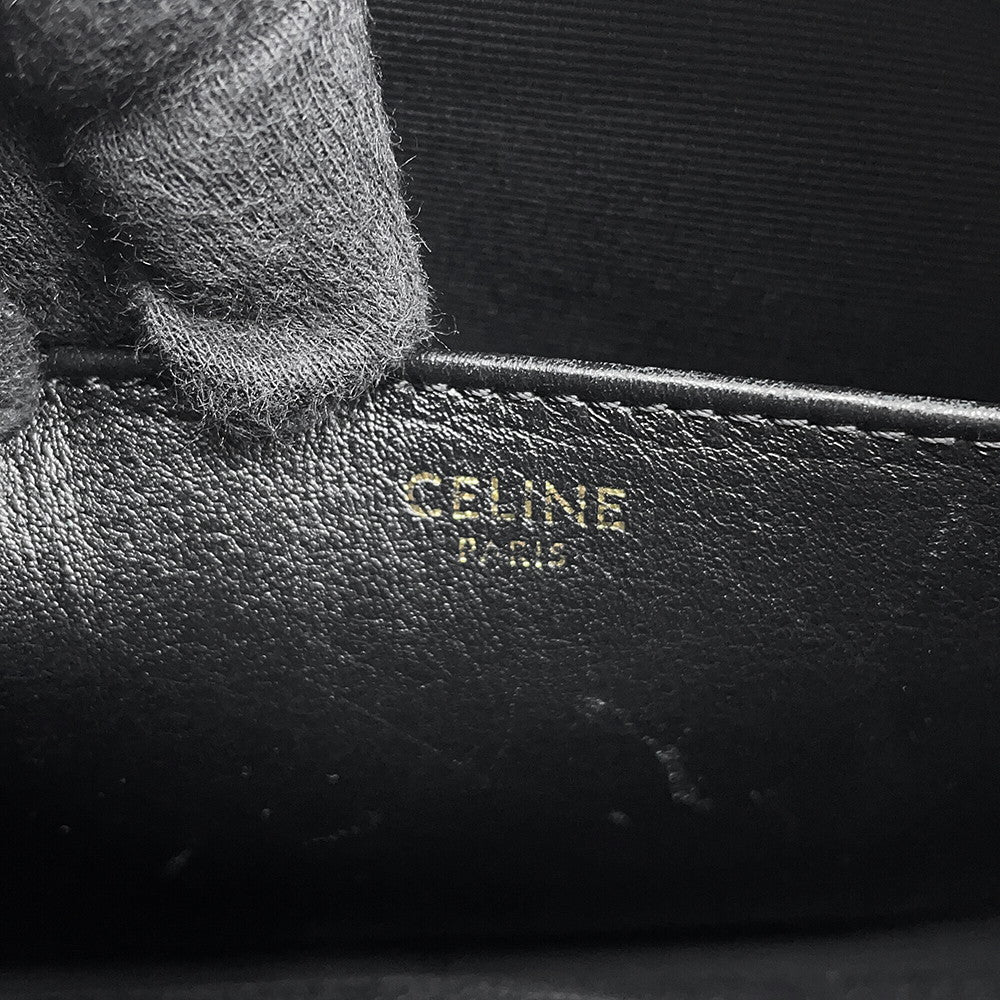CELINE Quilted Camera Bag Black188353 Leather Size Medium