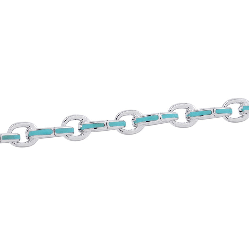 TIFFANY&Co. Clasping Link Bracelet SV925 TIFFANY&Co. Blue Enamel