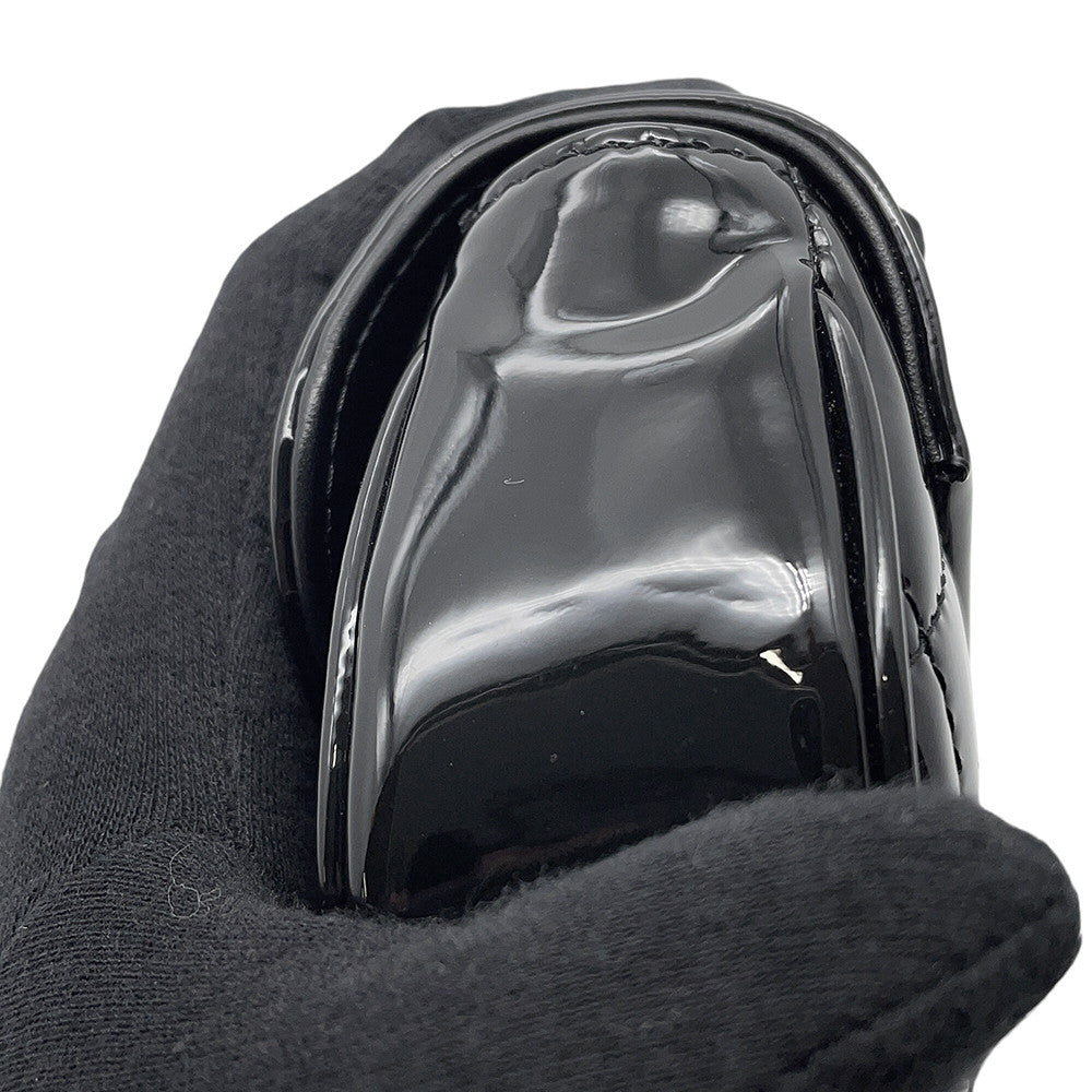 CHANEL Matelasse ChainShoulder Black Patent Leather
